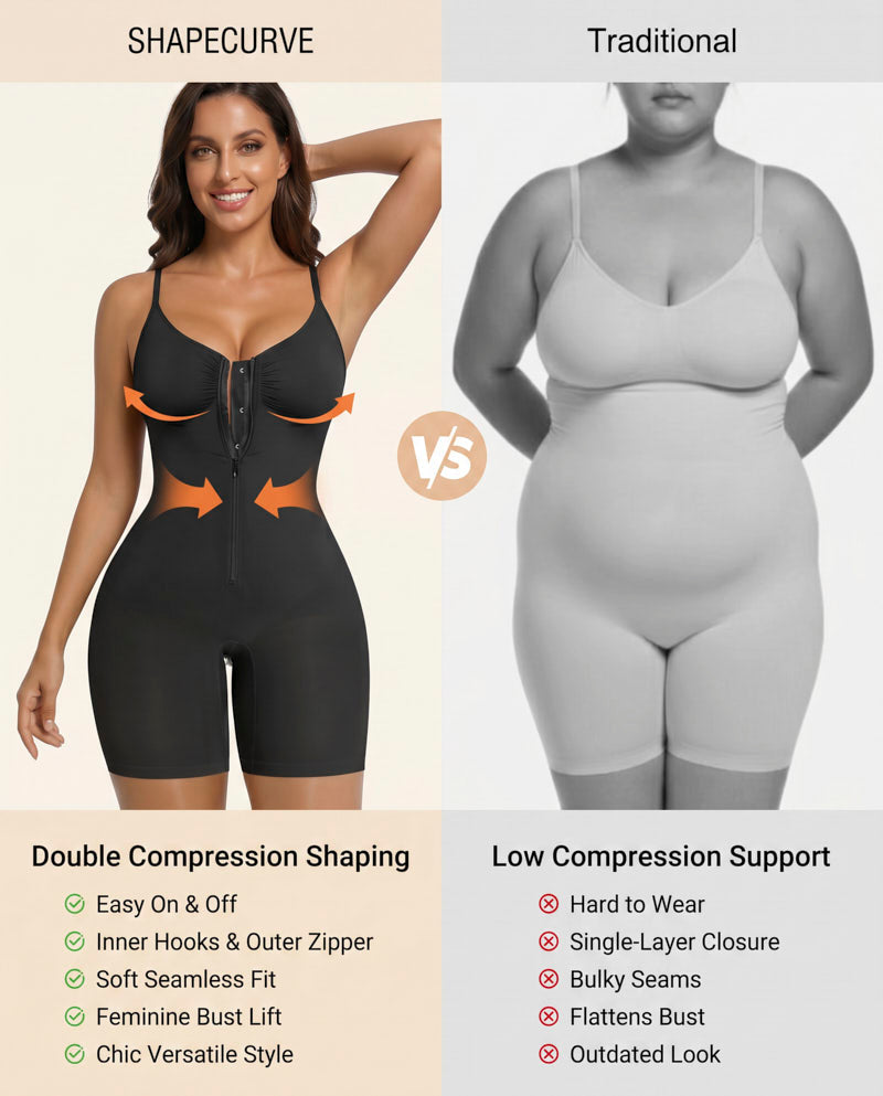 Women's Tummy Control Zip Front Bodysuit