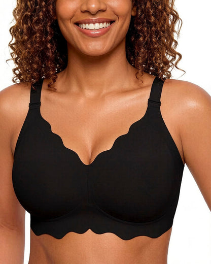 Soft Full Coverage Scalloped Wireless Jelly Bra