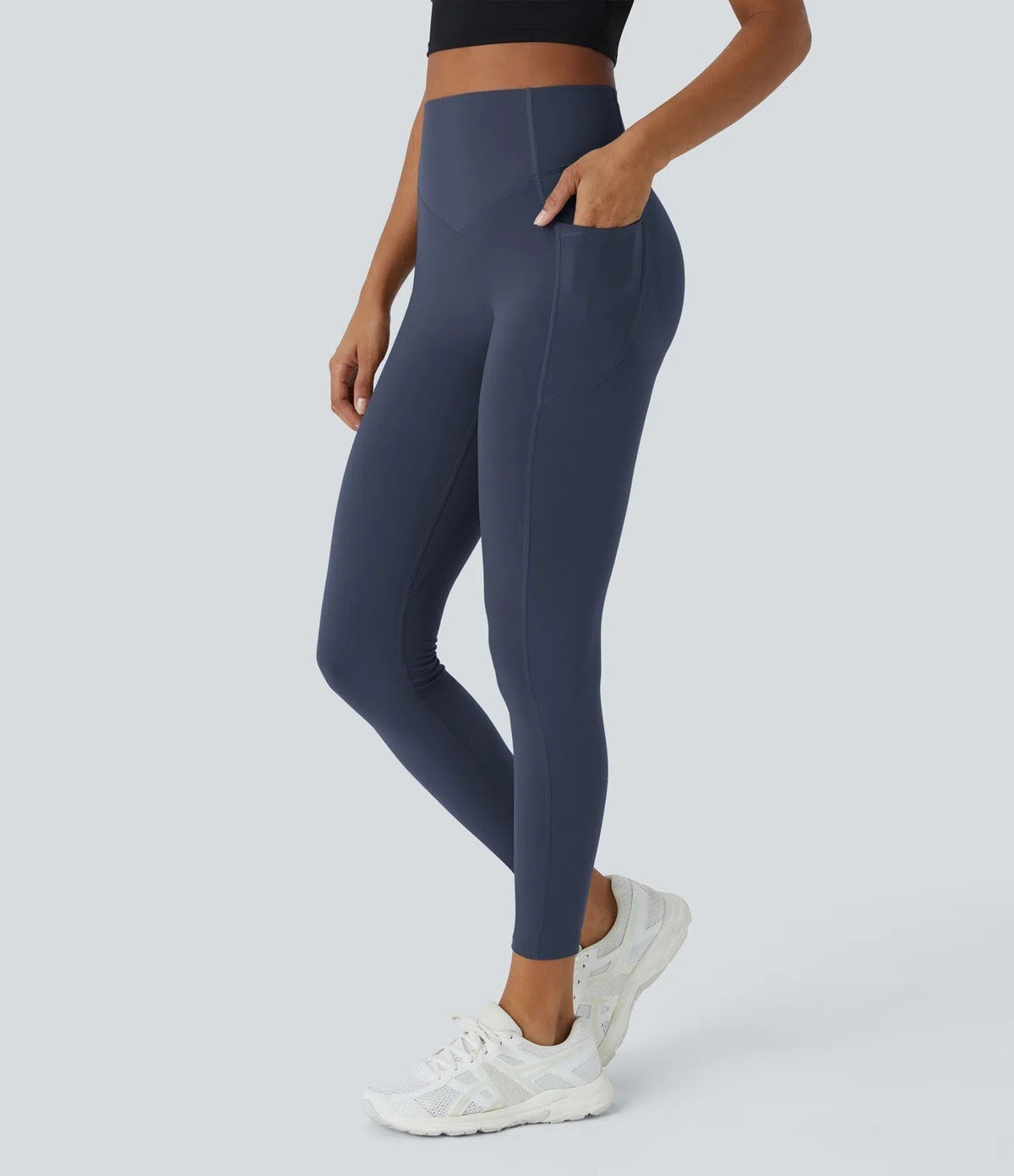 High Waisted Tummy Control Workout Leggings with Side Pockets