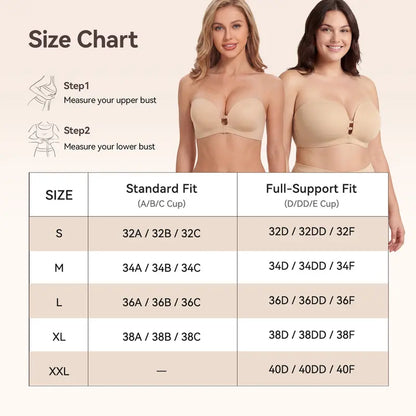 Womens Strapless  Push Up & Lift Bra