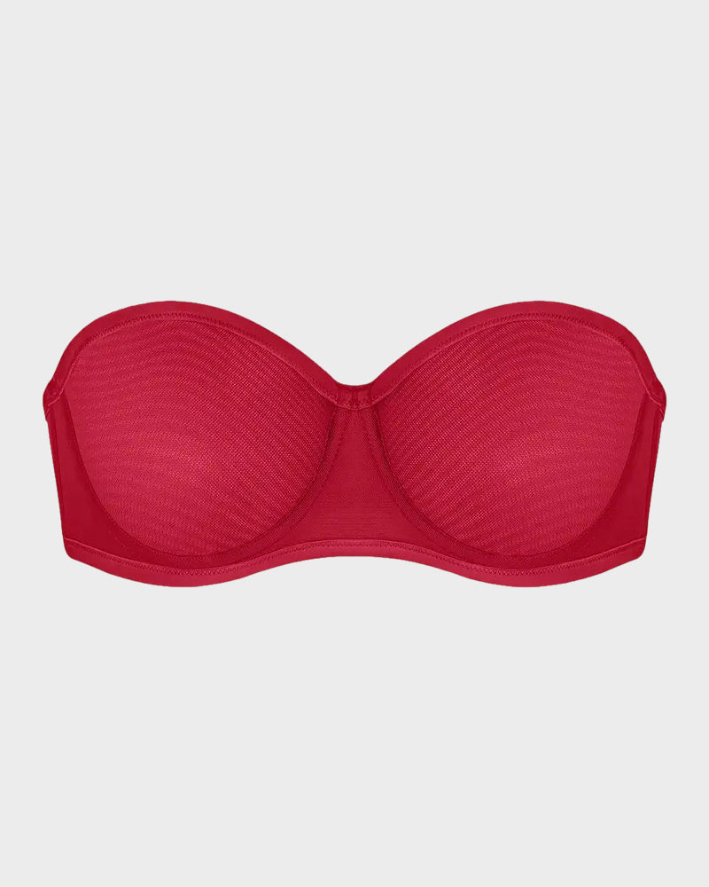 Strapless Mesh Bra with Underwire Lift and Sculpting Fit