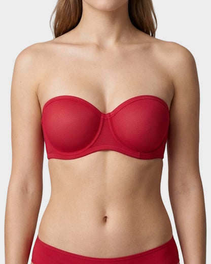 Strapless Mesh Bra with Underwire Lift and Sculpting Fit