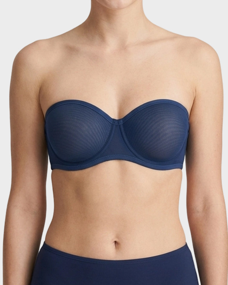 Strapless Mesh Bra with Underwire Lift and Sculpting Fit