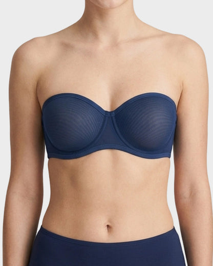 Strapless Mesh Bra with Underwire Lift and Sculpting Fit