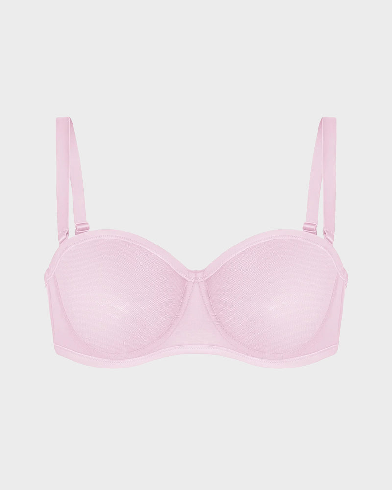Strapless Mesh Bra with Underwire Lift and Sculpting Fit