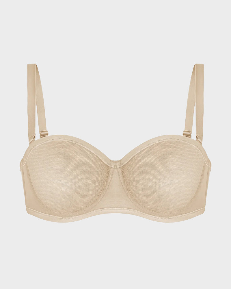 Strapless Mesh Bra with Underwire Lift and Sculpting Fit