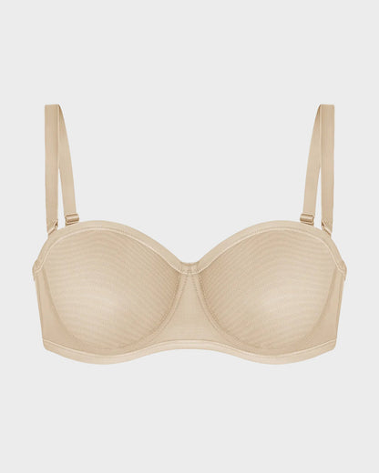 Strapless Mesh Bra with Underwire Lift and Sculpting Fit