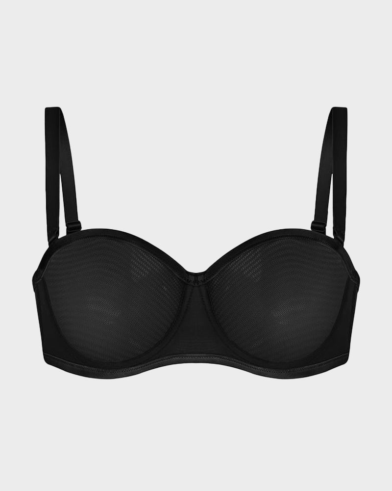 Strapless Mesh Bra with Underwire Lift and Sculpting Fit
