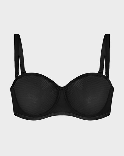 Strapless Mesh Bra with Underwire Lift and Sculpting Fit