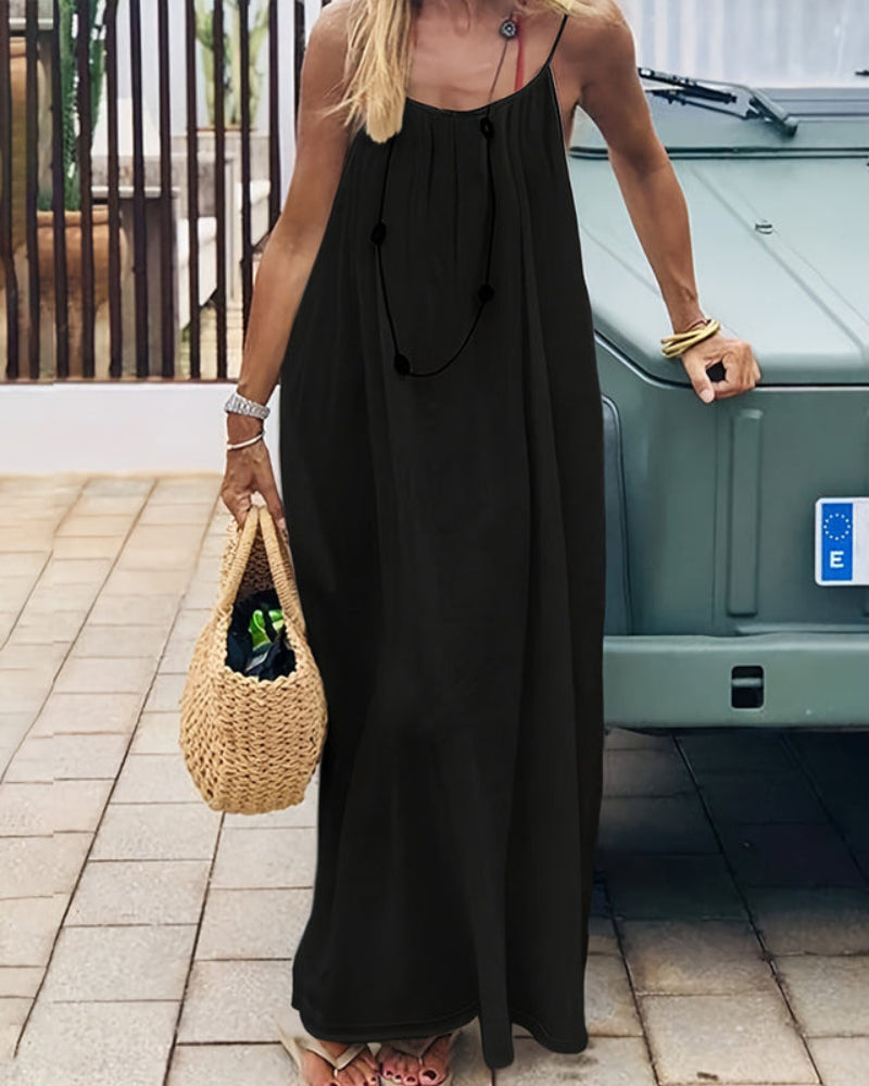 Women’s Backless Maxi Dress Leopard and Stripe Print Sleeveless Summer Dress
