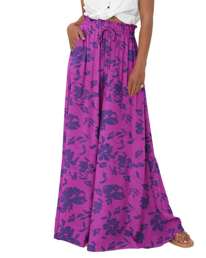 Women High Waist Wide Leg Palazzo Pants with Pockets