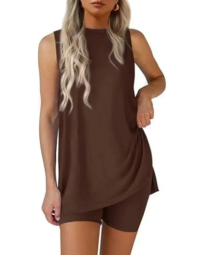Sleeveless 2 Piece Set Summer Lounge Shorts Casual Travel Homewear