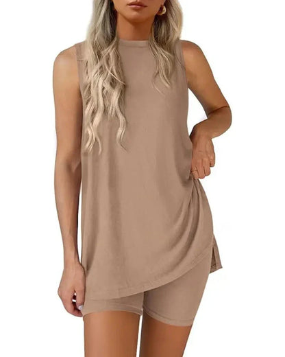 Sleeveless 2 Piece Set Summer Lounge Shorts Casual Travel Homewear