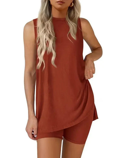 Sleeveless 2 Piece Set Summer Lounge Shorts Casual Travel Homewear