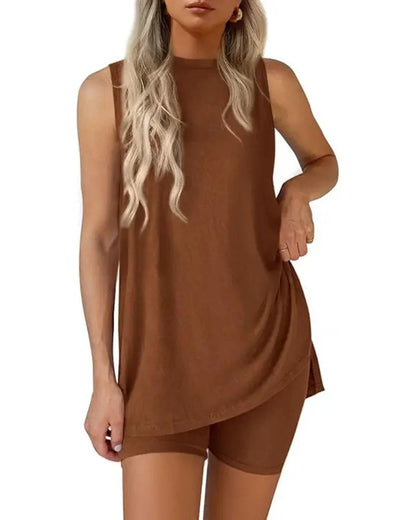 Sleeveless 2 Piece Set Summer Lounge Shorts Casual Travel Homewear