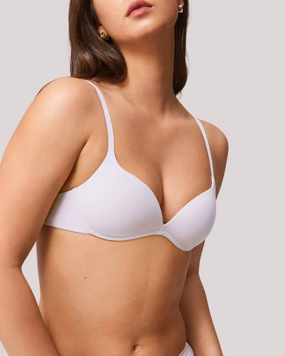 Wireless padded push-up bra for small busts, wire-free comfort 32AA–38A.