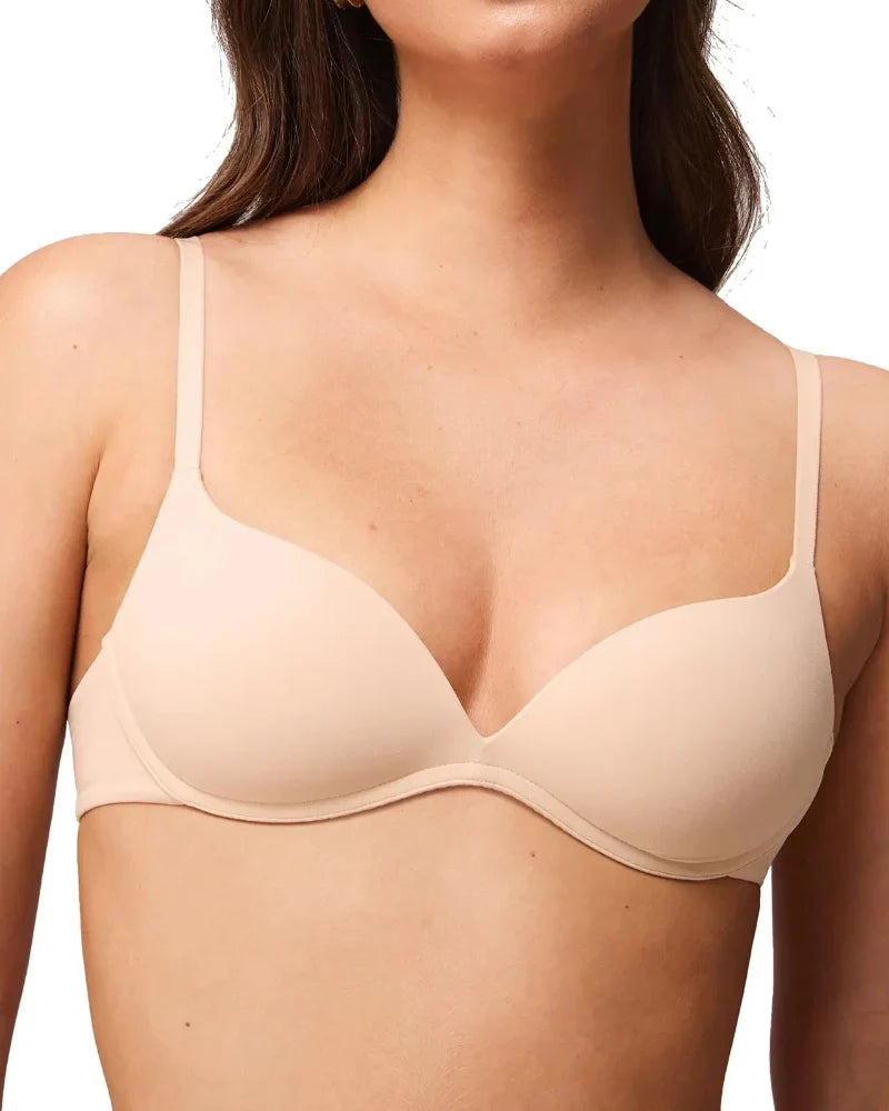 Wireless padded push-up bra for small busts, wire-free comfort 32AA–38A.