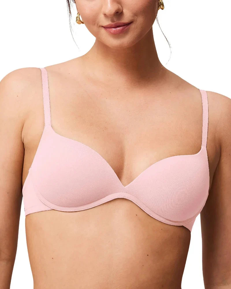 Wireless padded push-up bra for small busts, wire-free comfort 32AA–38A.
