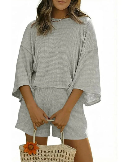 Women’s 2-Piece Lounge Set, Sleeve Top & Shorts