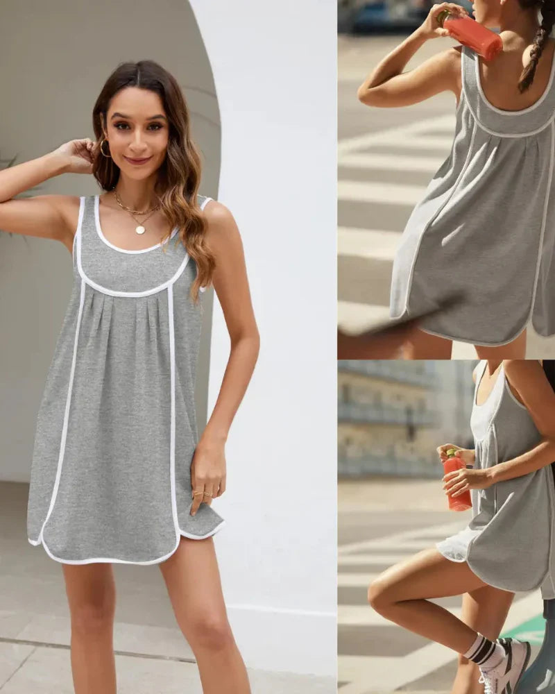 Women’s Summer Athletic Mini Dress, Casual Oversized Tennis Sundress