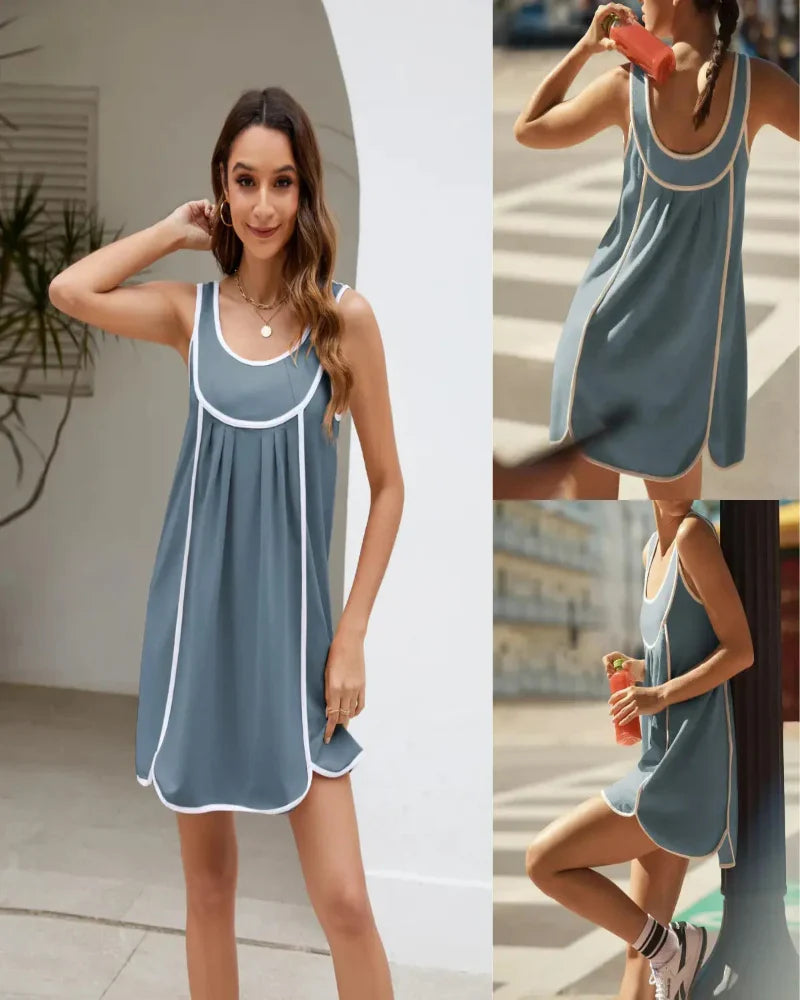 Women’s Summer Athletic Mini Dress, Casual Oversized Tennis Sundress