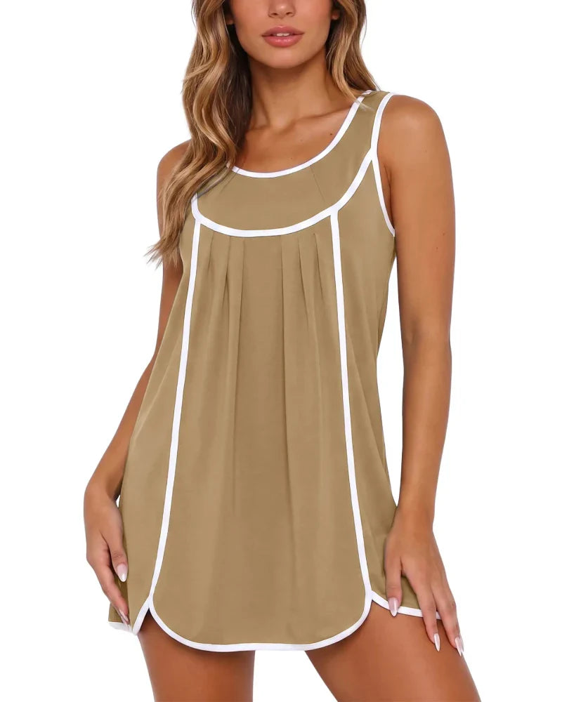 Women’s Summer Athletic Mini Dress, Casual Oversized Tennis Sundress
