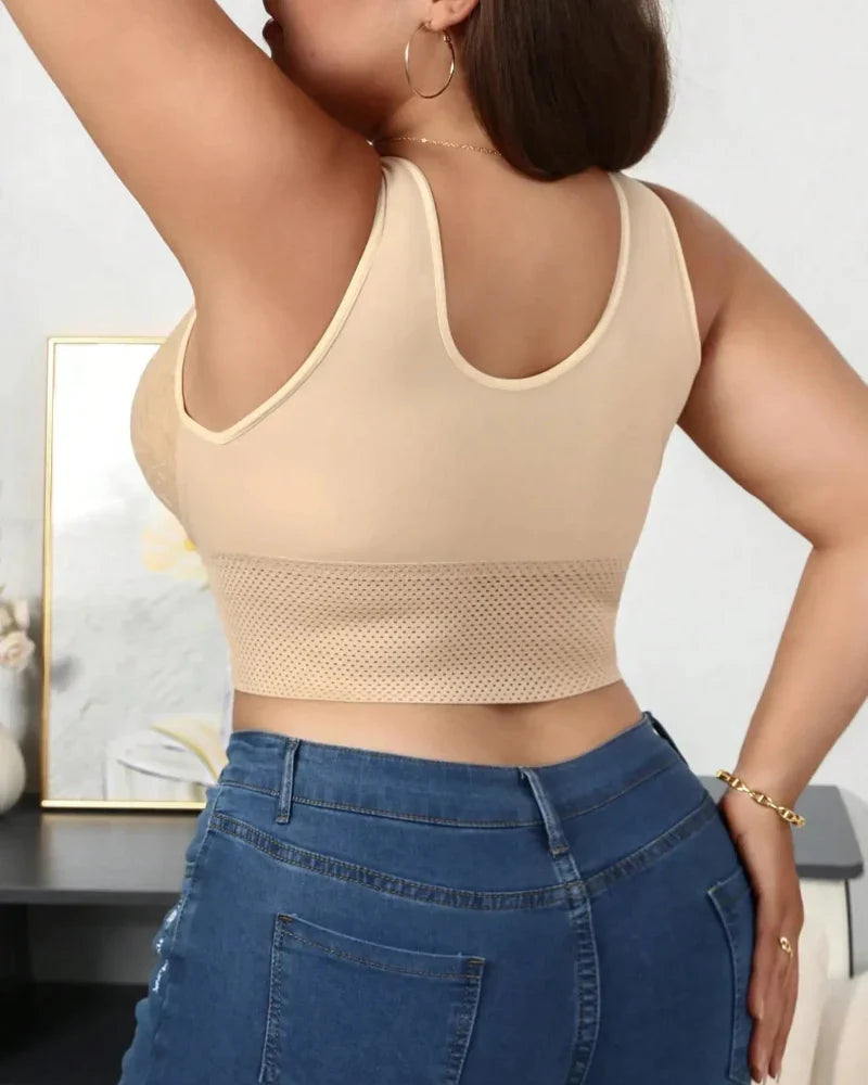 Plus-Size Shaping Bra – Front Closure, Posture & Tummy Control
