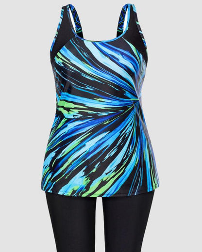 Plus Size Tankini Set – Tummy Control & Swim Shorts