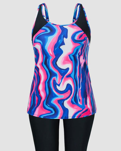 Plus Size Tankini Set – Tummy Control & Swim Shorts