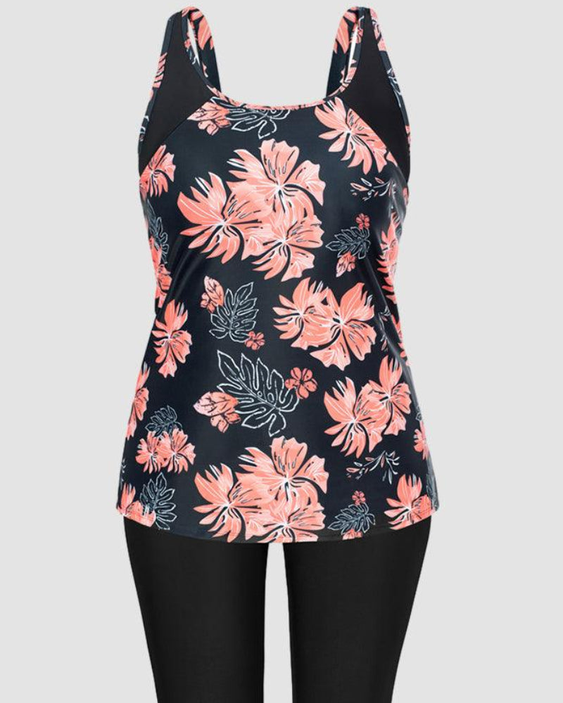Plus Size Tankini Set – Tummy Control & Swim Shorts