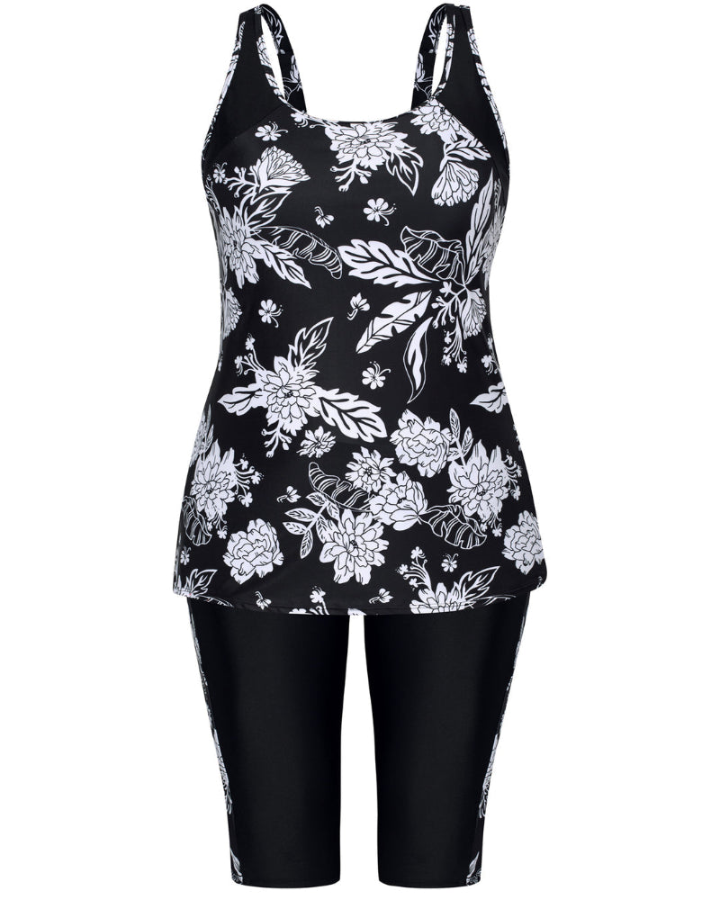 Plus Size Tankini Set – Tummy Control & Swim Shorts