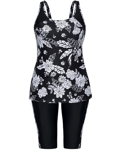 Plus Size Tankini Set – Tummy Control & Swim Shorts