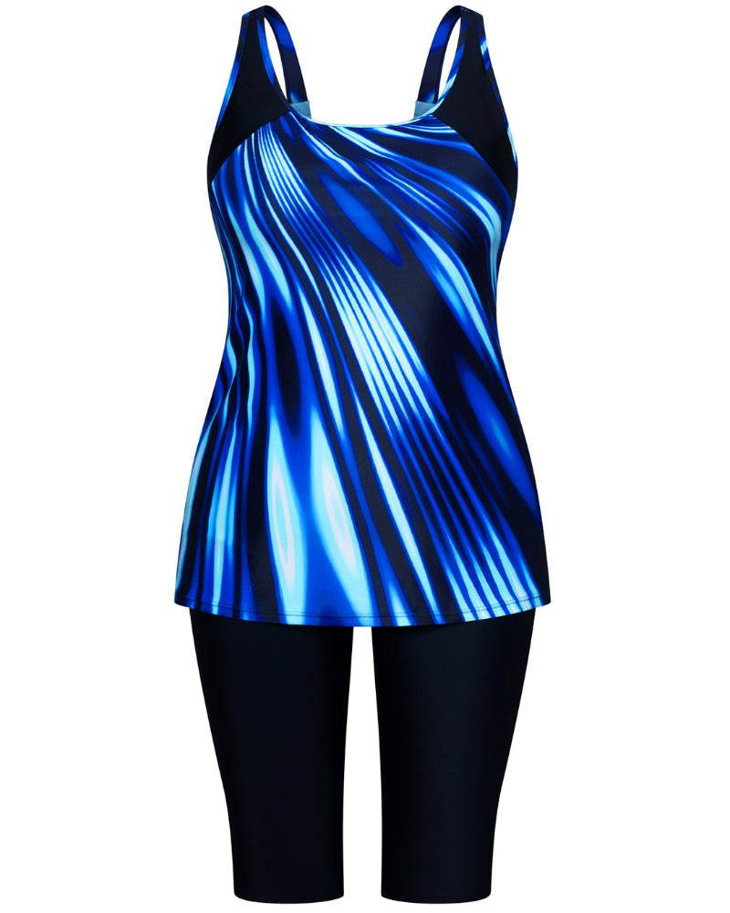 Plus Size Tankini Set – Tummy Control & Swim Shorts