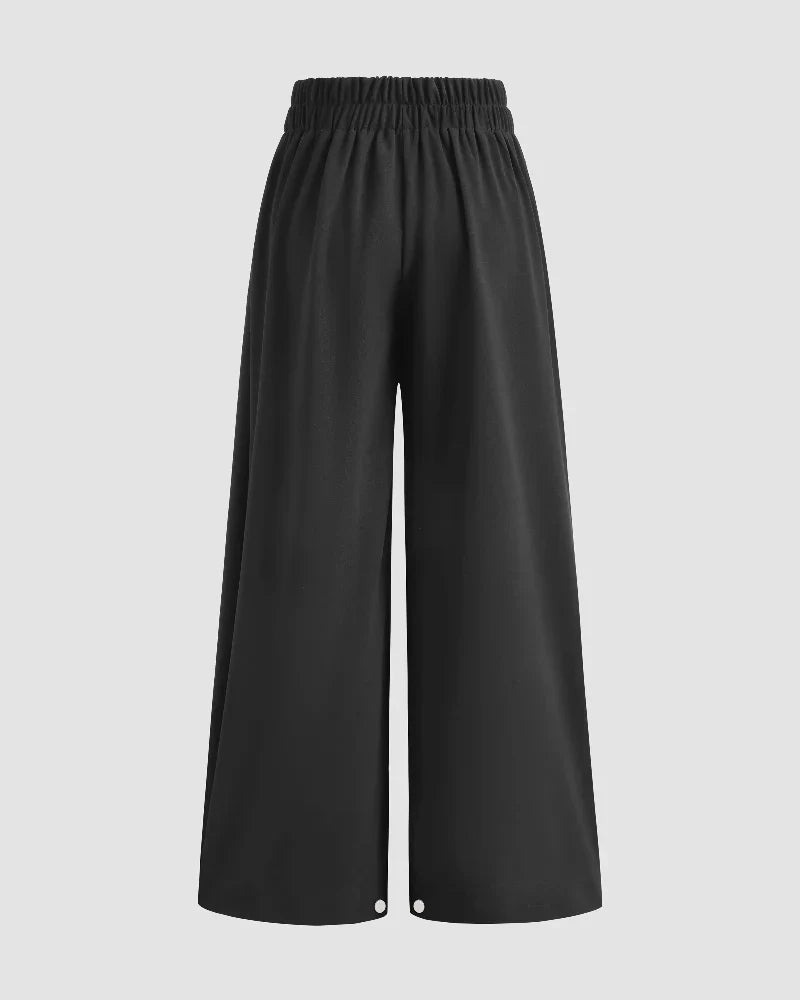 Women's High Waist Baggy Wide Leg Jeans with Adjustable Ankles