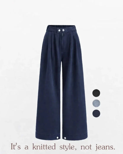Women's High Waist Baggy Wide Leg Jeans with Adjustable Ankles