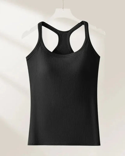 Women’s Ribbed Bra Tank | Racerback Cami, Removable Pads