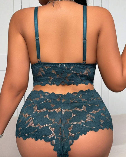 Seduluxe Plus Size Lace Lingerie Set  2-Piece Sexy Sleepwear