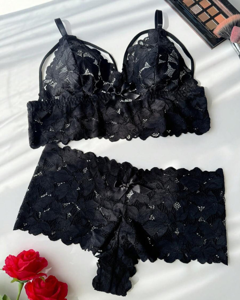 Seduluxe Plus Size Lace Lingerie Set  2-Piece Sexy Sleepwear