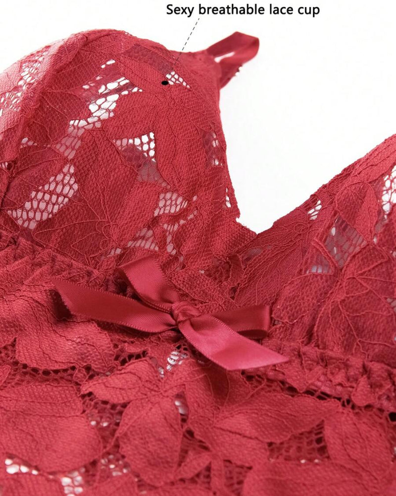 Seduluxe Plus Size Lace Lingerie Set  2-Piece Sexy Sleepwear