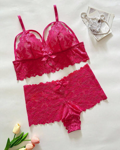 Seduluxe Plus Size Lace Lingerie Set  2-Piece Sexy Sleepwear