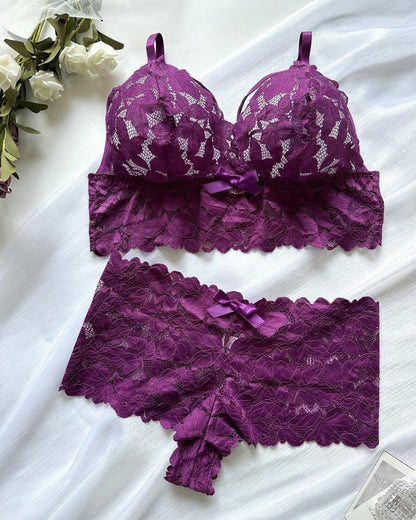 Seduluxe Plus Size Lace Lingerie Set  2-Piece Sexy Sleepwear
