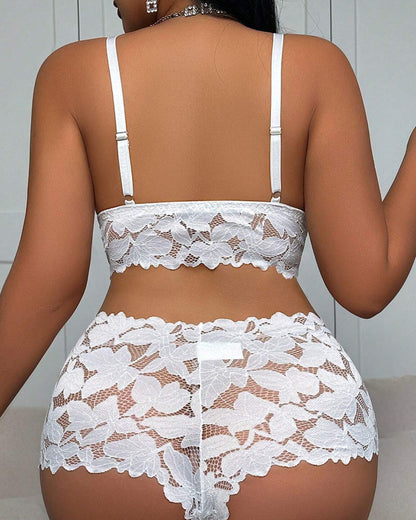 Seduluxe Plus Size Lace Lingerie Set  2-Piece Sexy Sleepwear