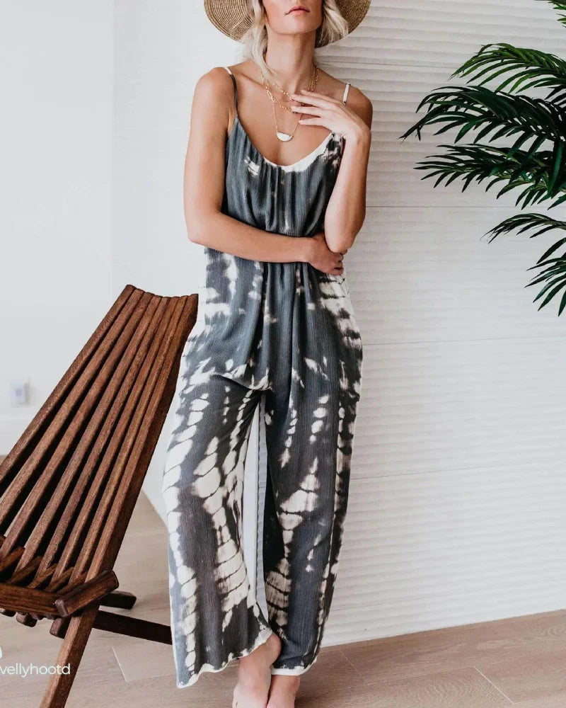 Plus Size Wide Leg Overall Jumpsuit with Pockets