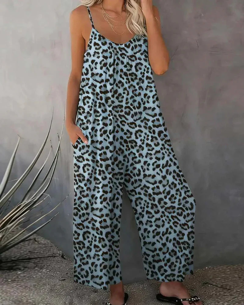 Plus Size Wide Leg Overall Jumpsuit with Pockets