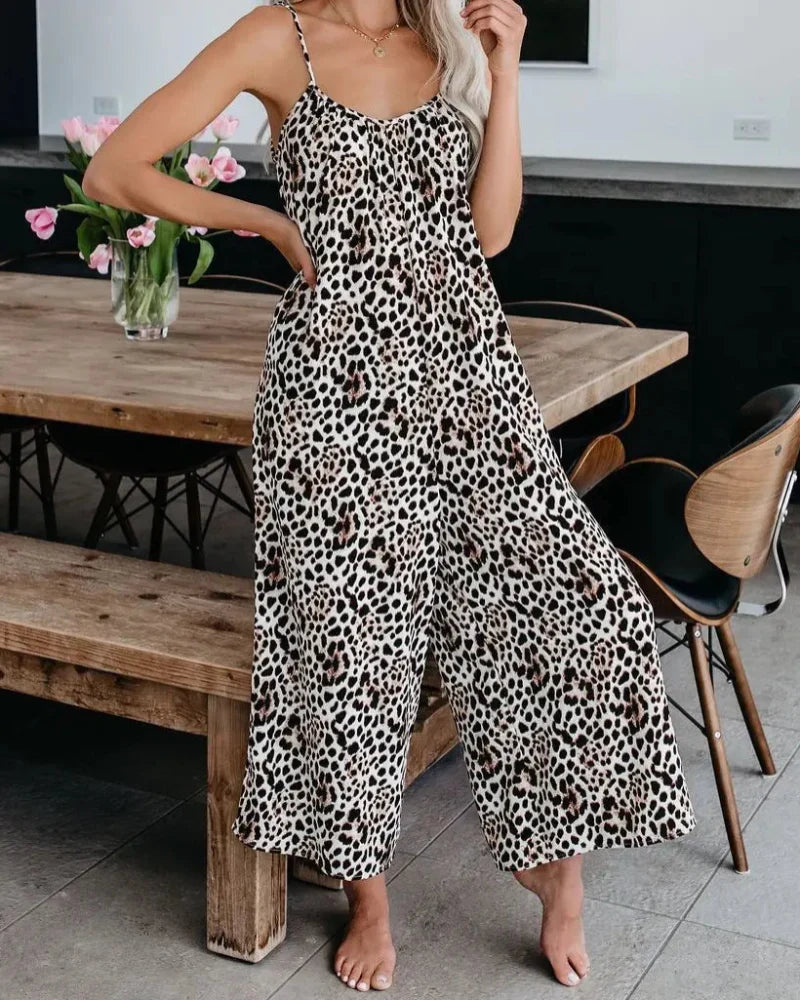 Plus Size Wide Leg Overall Jumpsuit with Pockets