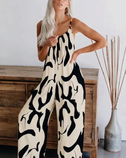 Plus Size Wide Leg Overall Jumpsuit with Pockets