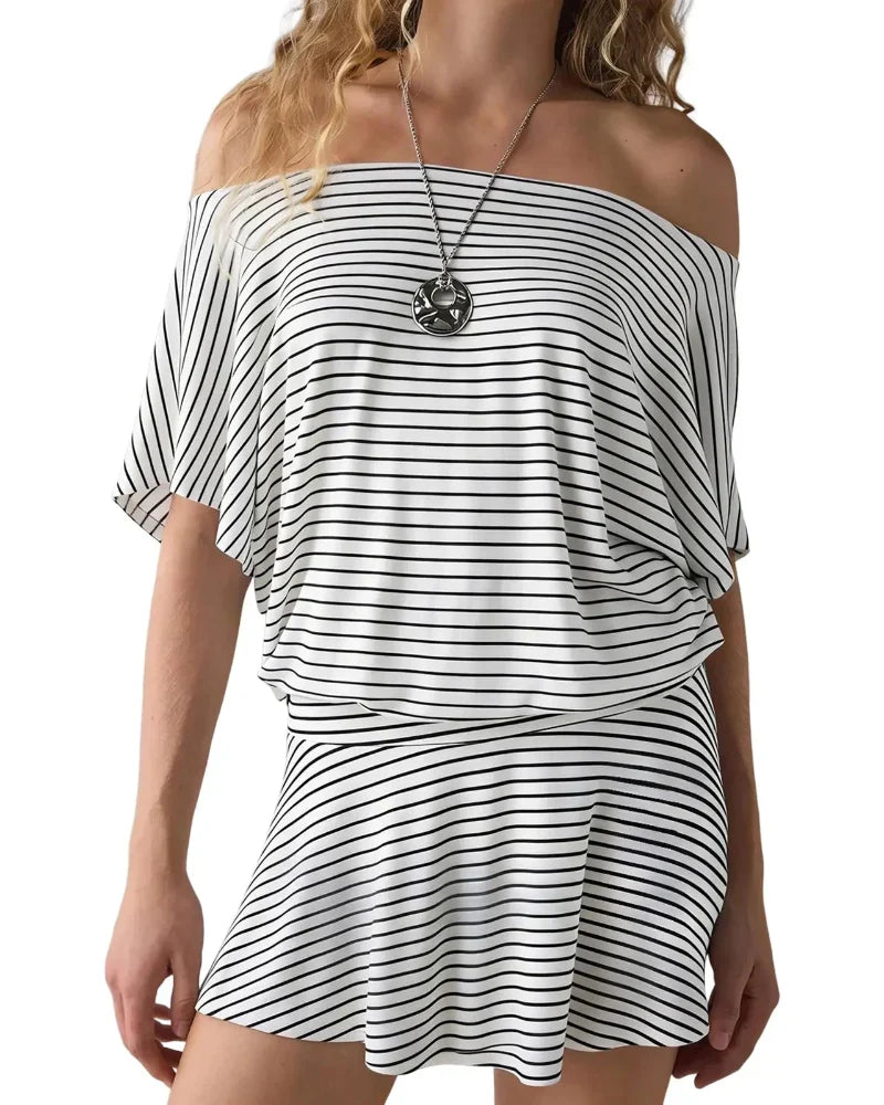 Women’s Off-Shoulder Mini Dress, Beach Party Dress
