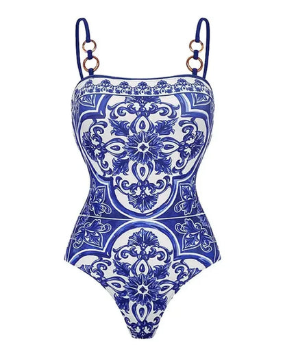 Women’s Print Swimsuit & Skirt Set