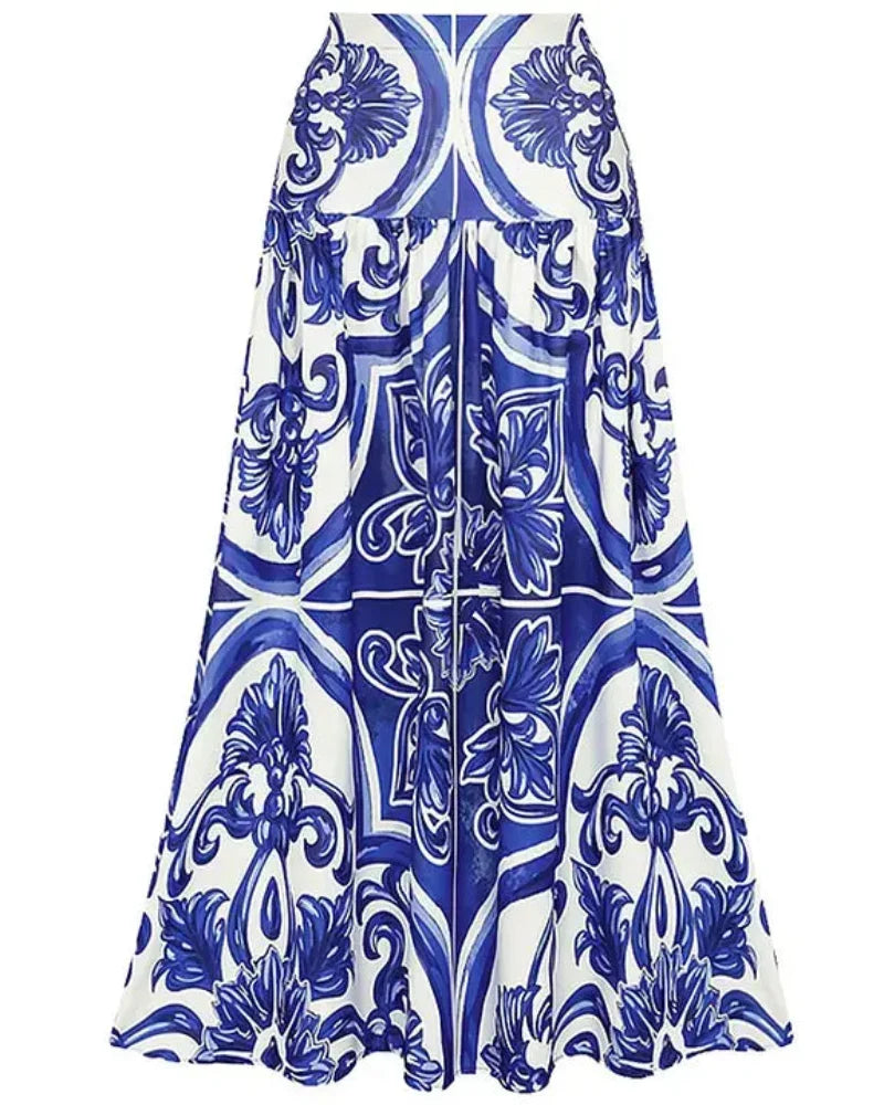 Women’s Print Swimsuit & Skirt Set