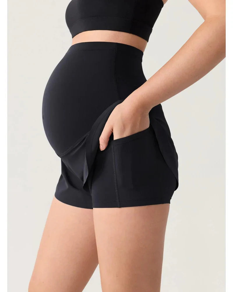 Maternity Dolphin Workout Shorts, Over-Belly, Summer Running